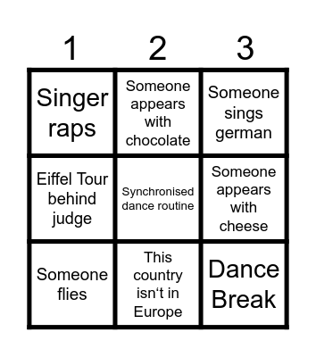 Eurovision 2025 Bingo Card