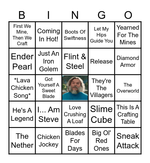 Minecraft Jack Black Bingo Card