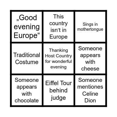 Eurovision 2025 Bingo Card