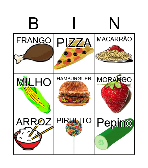 ALIMENTOS SAUDAVEIS Bingo Card