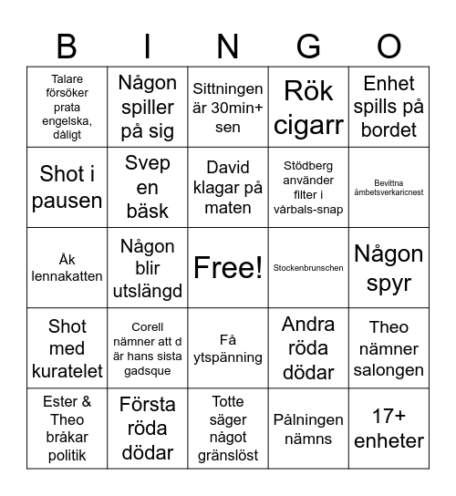 VÅRBALSBINGO Card