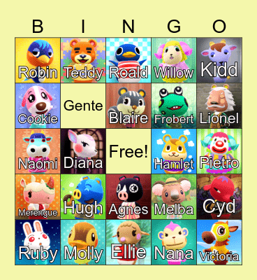 Animal Crossing Bingo Card
