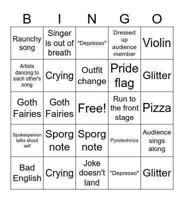 Eurovision 2025 BINGO Card