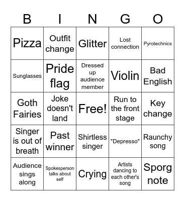 Eurovision 2025 BINGO Card