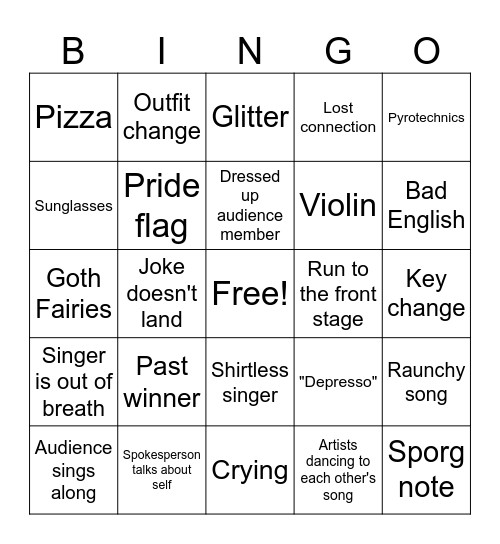Eurovision 2025 BINGO Card