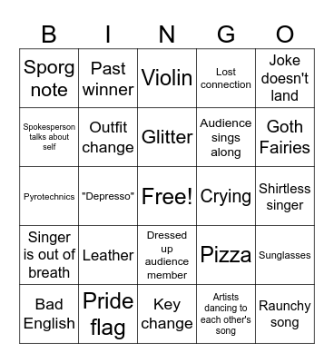 Eurovision 2025 BINGO Card