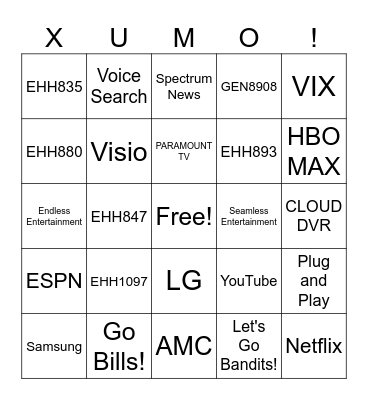 Streaming Day Bingo Card