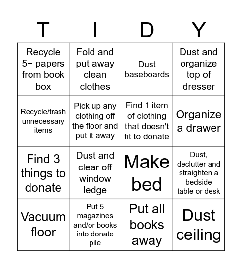 January Cleaning Fun Times!!!!!!!!! Bingo Card