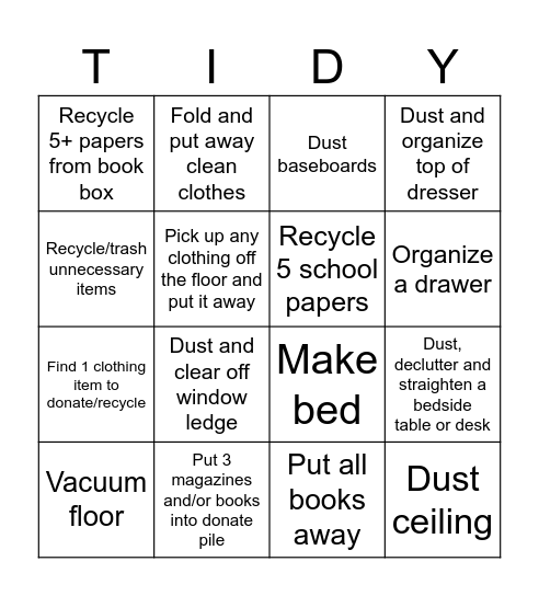July Cleaning Fun Times!!!!!!!!! Bingo Card