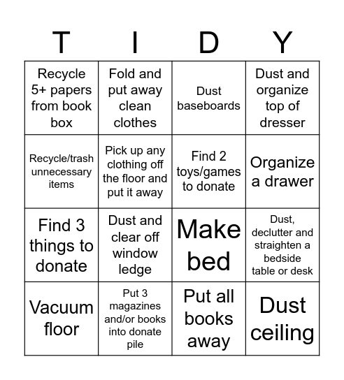 March Cleaning Fun Times!!!!!!!!! Bingo Card