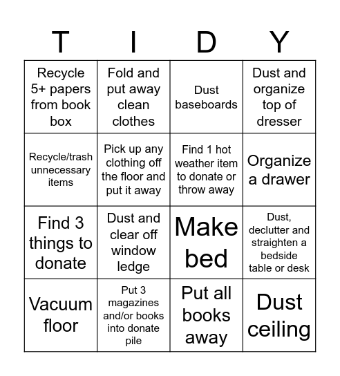 May Cleaning Fun Times!!!!!!!!! Bingo Card