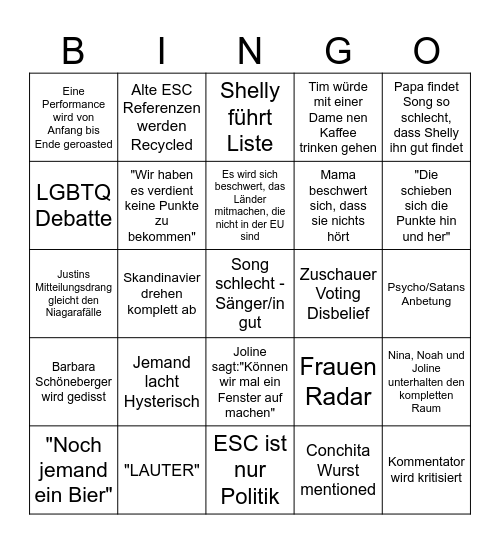Kon´s ESC Bingo Card