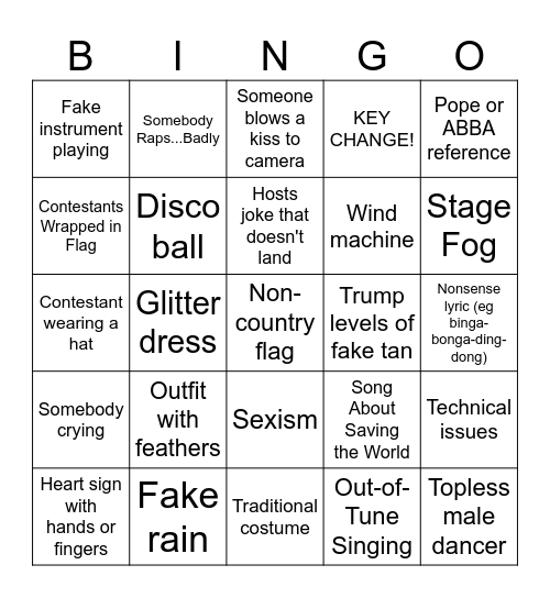 ESC Villa Bingo Card