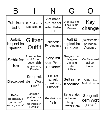 ESC-Bingo Card