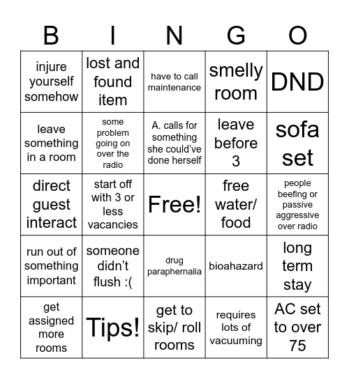I love my job! Bingo Card