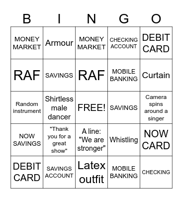 BANKER Bingo Card