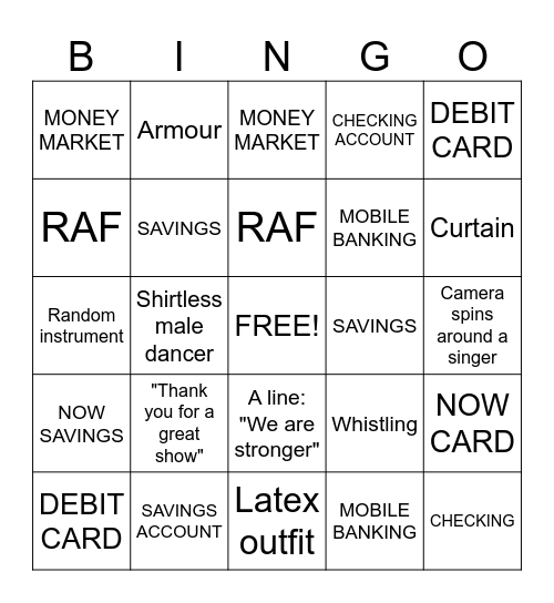 BANKER Bingo Card