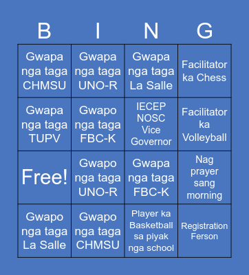 IECEPLYMPICS 2025 BINGO Card