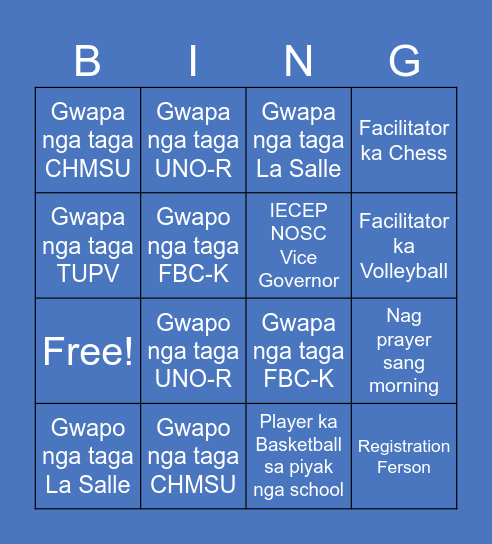 IECEPLYMPICS 2025 BINGO Card