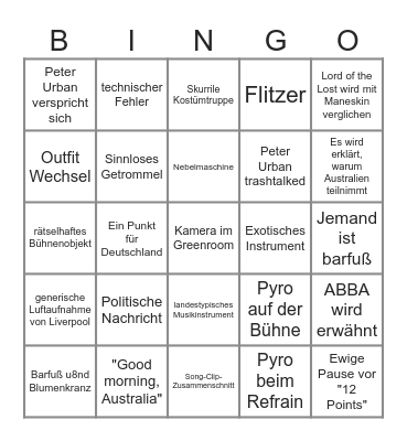 Das große ESC-Bullshit-Bingo Card