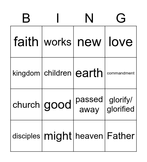 Fifth Sunday of Easter year C Bingo Card