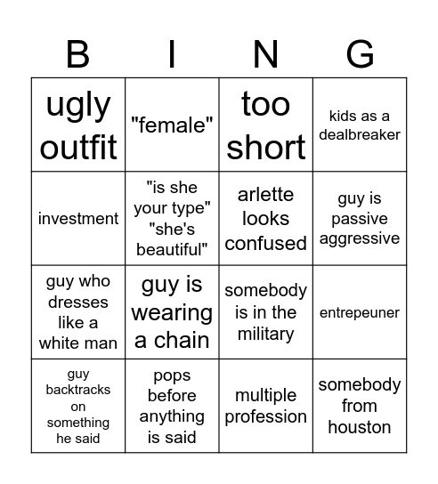 pop the balloon bingo Card