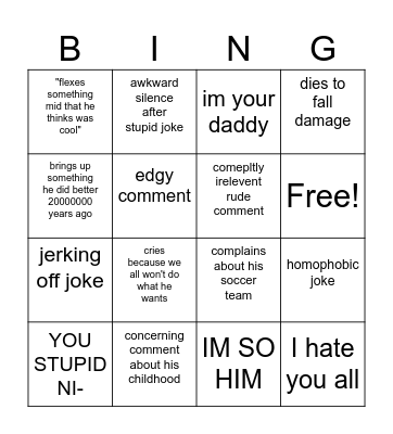 Nadim Bingo Card