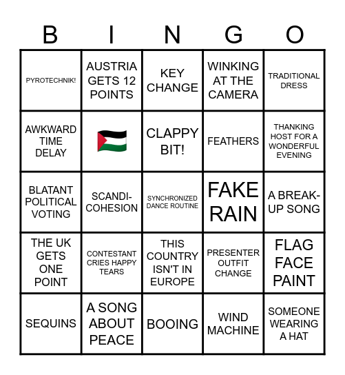 ESC 2025 Bingo Card