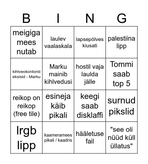 Eurosai 2025 Bingo Card