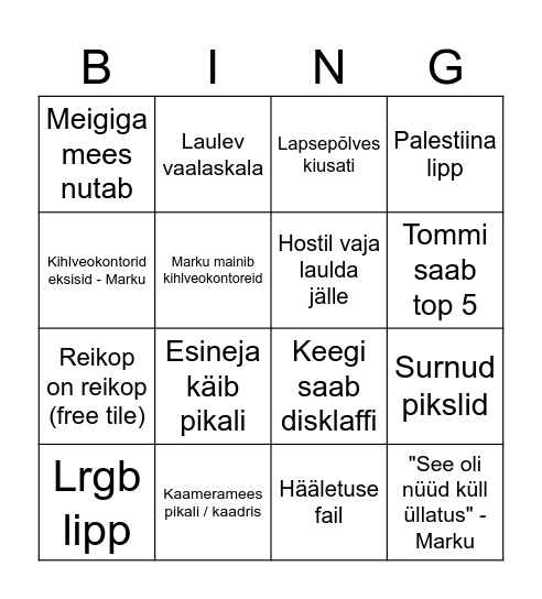 Eurosai 2025 Bingo Card