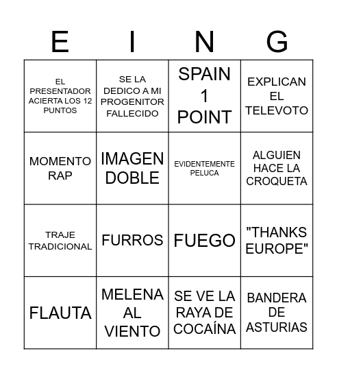 EUROBINGO Card
