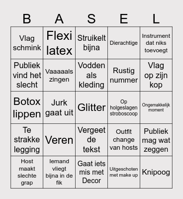 Eurovision bingo 2025 Bingo Card