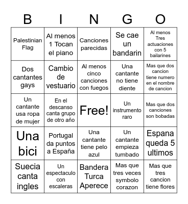 Lucia Bingo Card