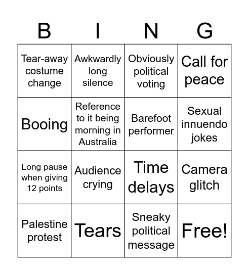 Esc bingo 2025 Bingo Card