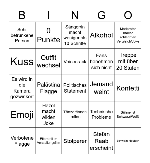 ESC BINGO Card