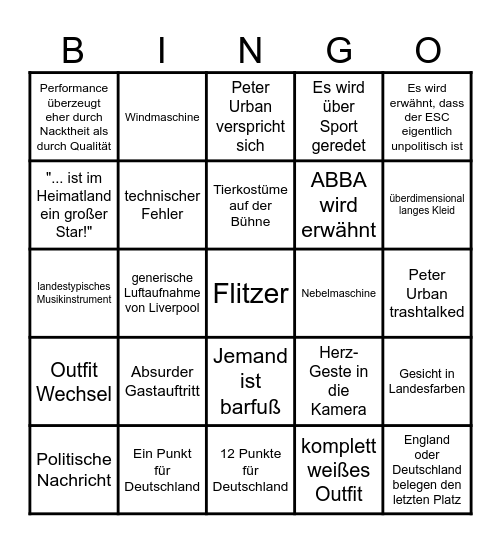 Das große ESC-Bullshit-Bingo Card