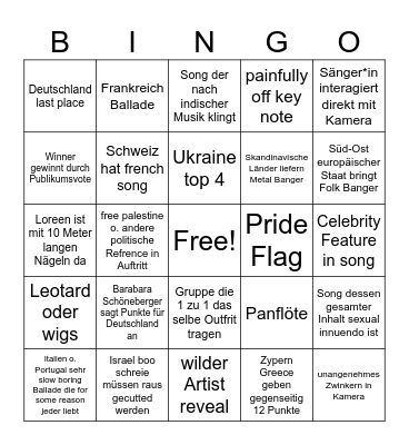 ESC BINGO VICKY Bingo Card