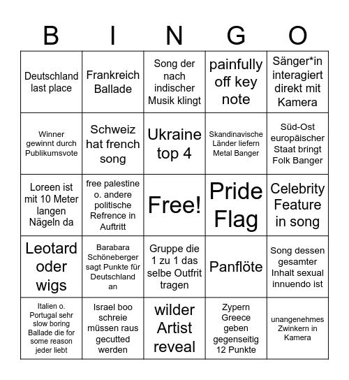 ESC BINGO VICKY Bingo Card