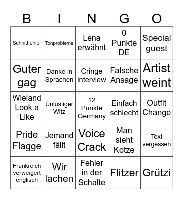 ESC Bingo Card