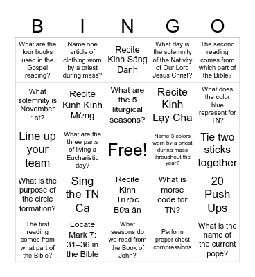 TN Cap 2 Test Bingo Card