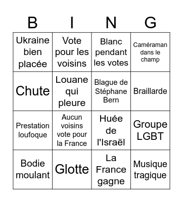 Eurovision 2025 Bingo Card