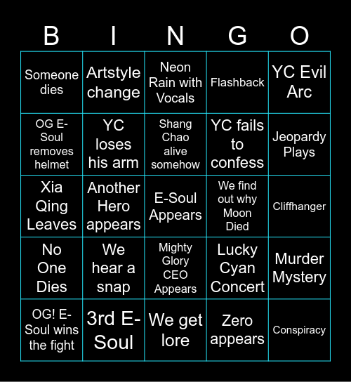 TBHX Episode & Bingo Card