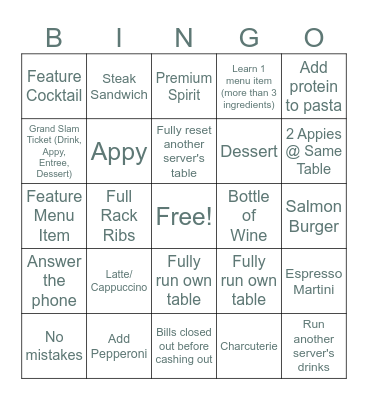 Grandview Bingo Card