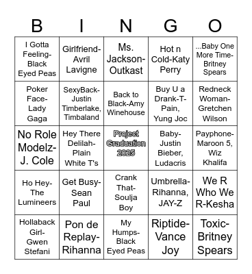 Project Grad heads to the 2000s Bingo Card