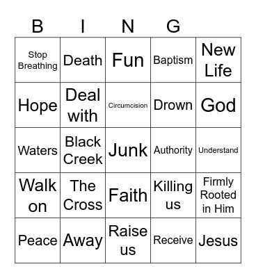 Bible Bingo 5/25/25 Bingo Card