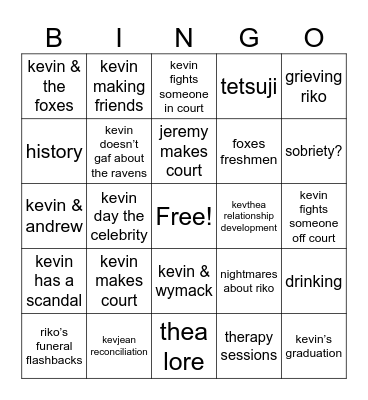 tqg bingo Card