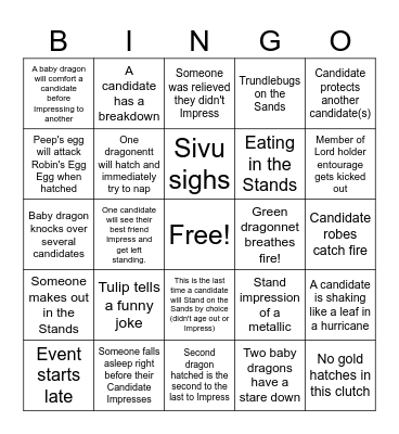 MamaDama Hatching Bingo Card