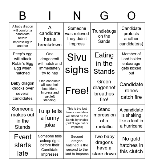 MamaDama Hatching Bingo Card