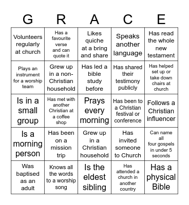 Elevate Bingo Card