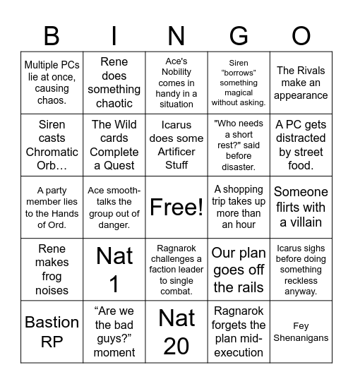 Bingo Card